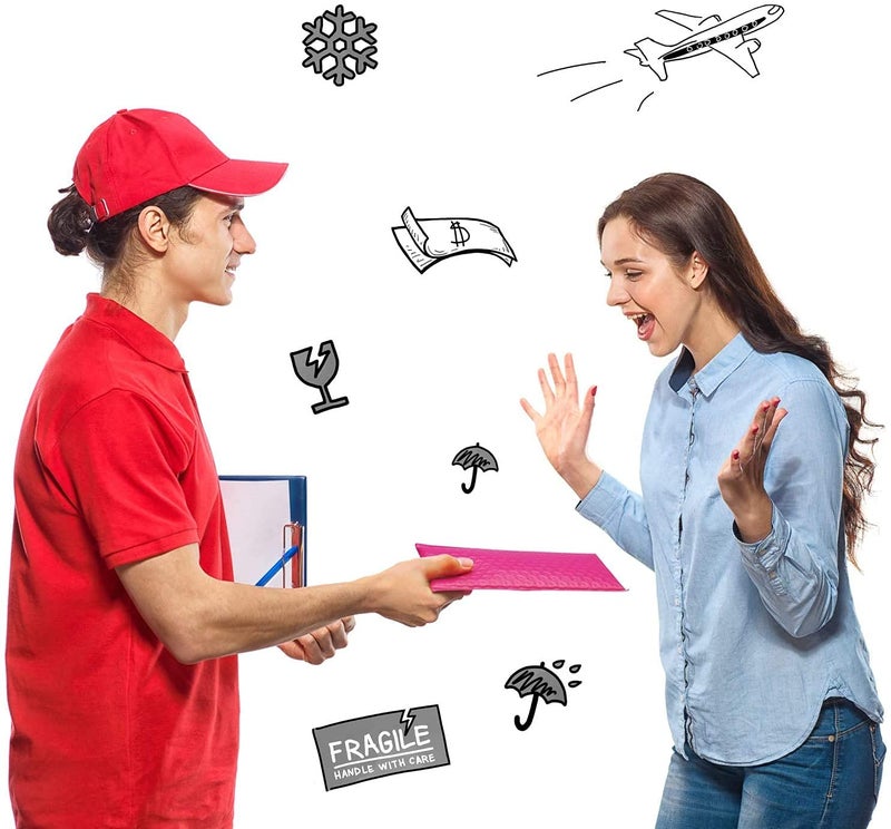 Metronic 8.5 x 12 Inch Bubble Mailers 25 Pack Pink Padded Envelopes Self-Seal Bubble Mailer Waterproof Cushioning Padded Mailers for Shipping, Mailing, Packaging, Small Business Supplies, Bulk #2 - Image 5